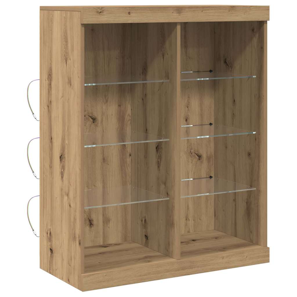 Skjenk Brun Eik med LED Lys 41x37x100 cm