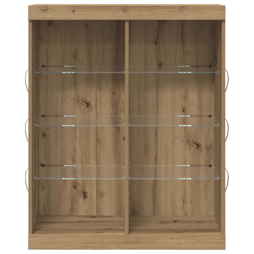 Skjenk Brun Eik med LED Lys 41x37x100 cm