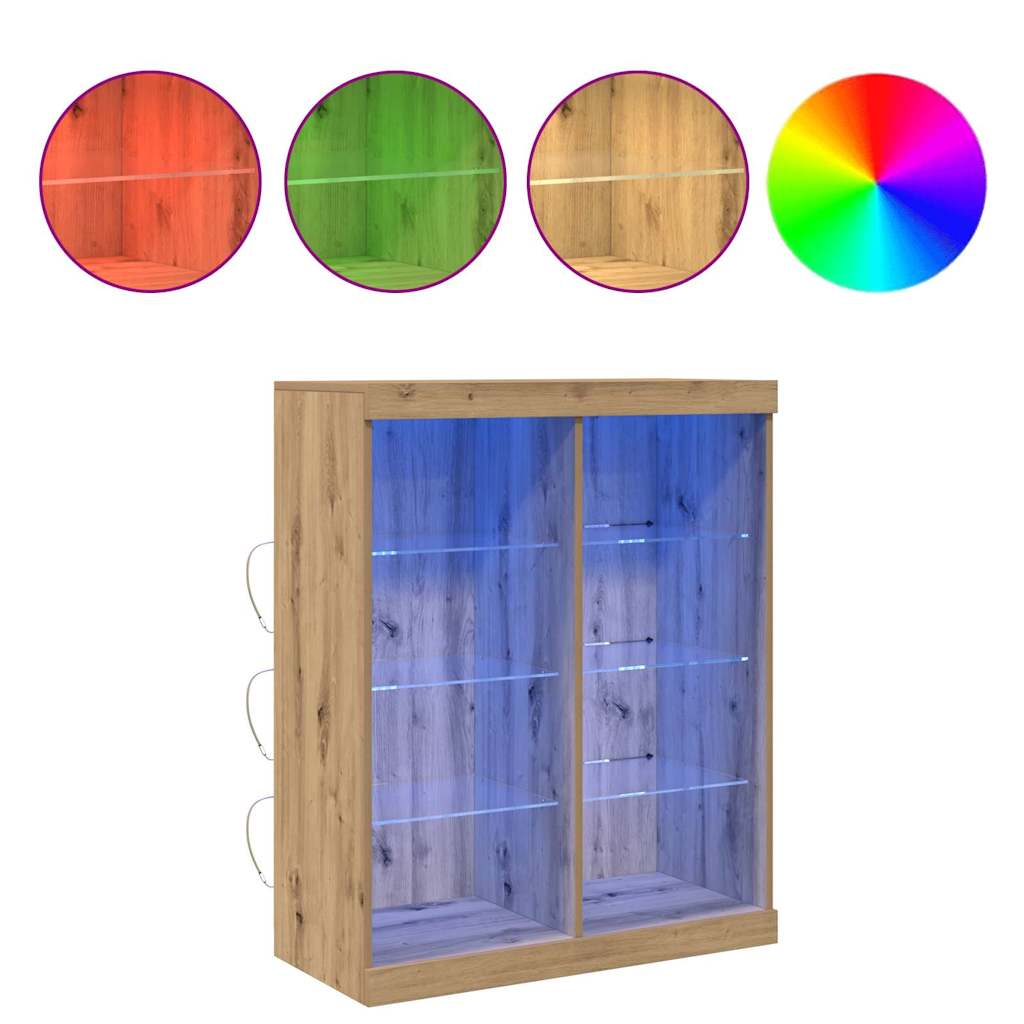 Skjenk Brun Eik med LED Lys 41x37x100 cm