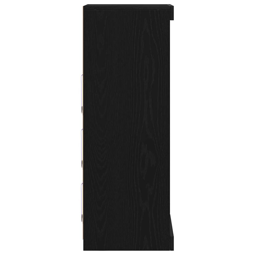 Skap Svart Eik LED-lamper 41x37x100 cm