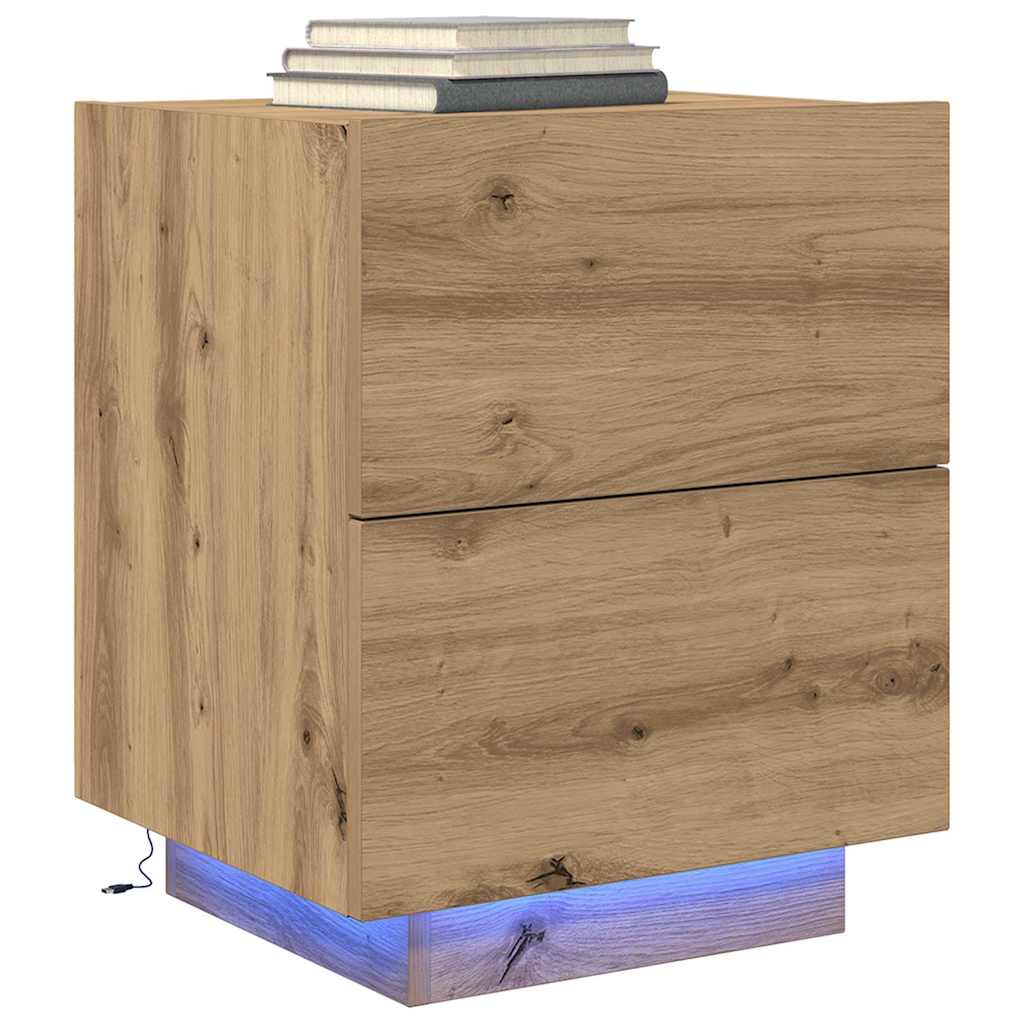 Nattbord Sengbord Artisan Eik med LED 45x40x55 cm