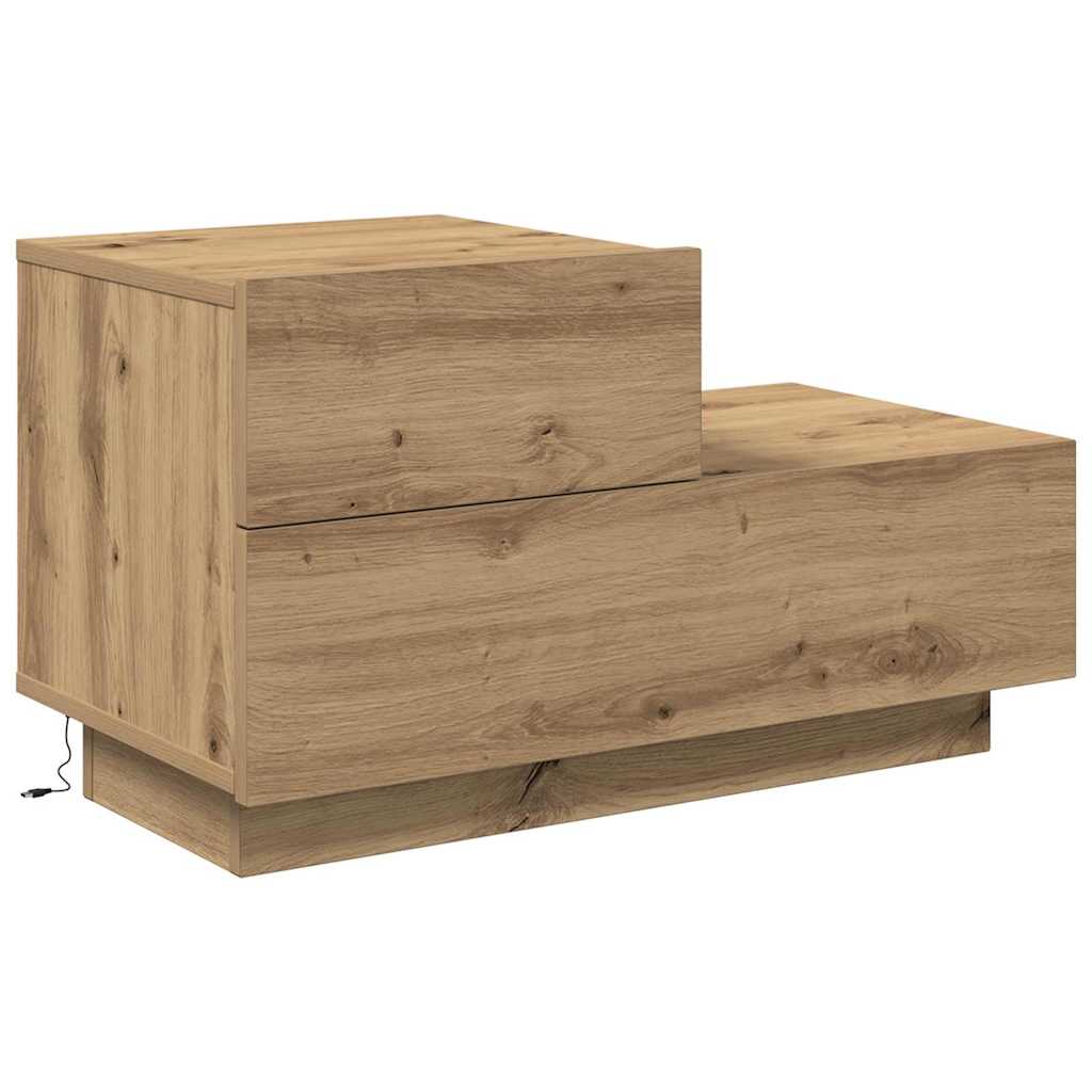 Nattbord Sengbord Artisan Eik med LED 100x36x49 cm