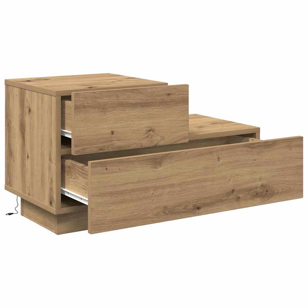 Nattbord Sengbord Artisan Eik med LED 100x36x49 cm