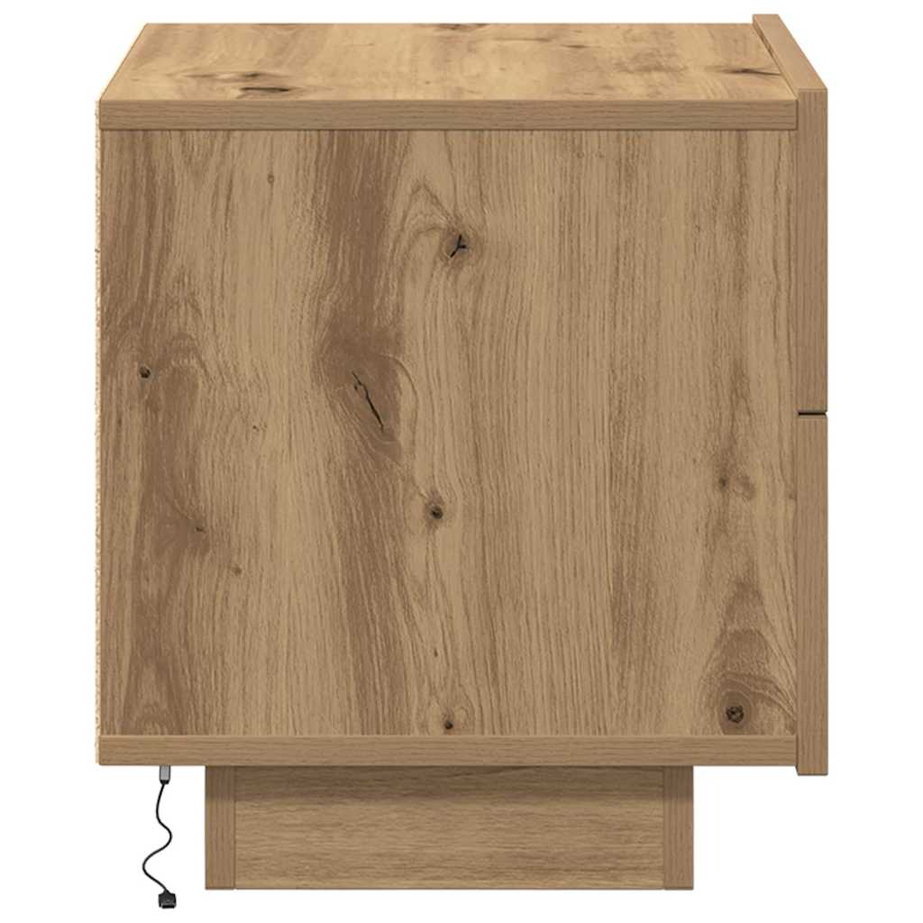 Nattbord Sengbord Artisan Eik med LED 100x36x49 cm