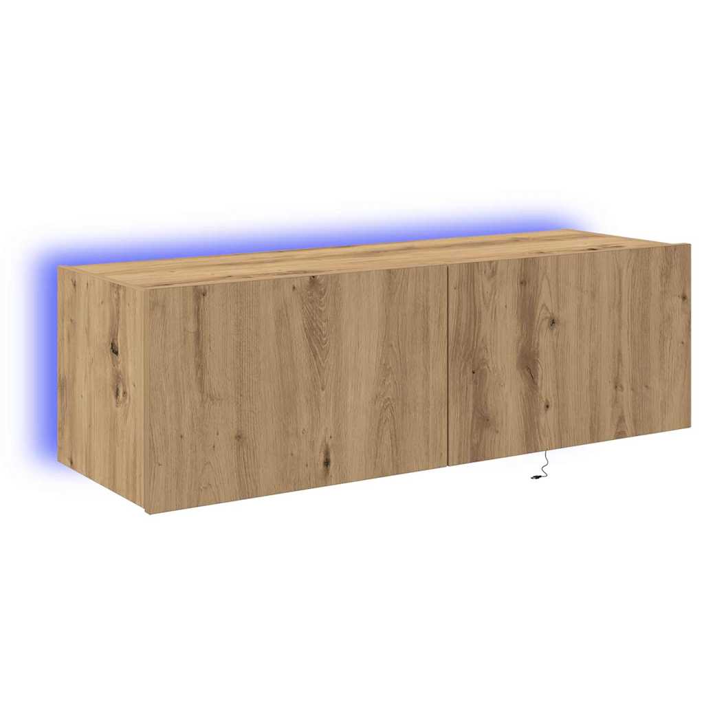 TV-Møbel Artisan Eik TV Veggskap med LED-lamper 100x35x31 cm