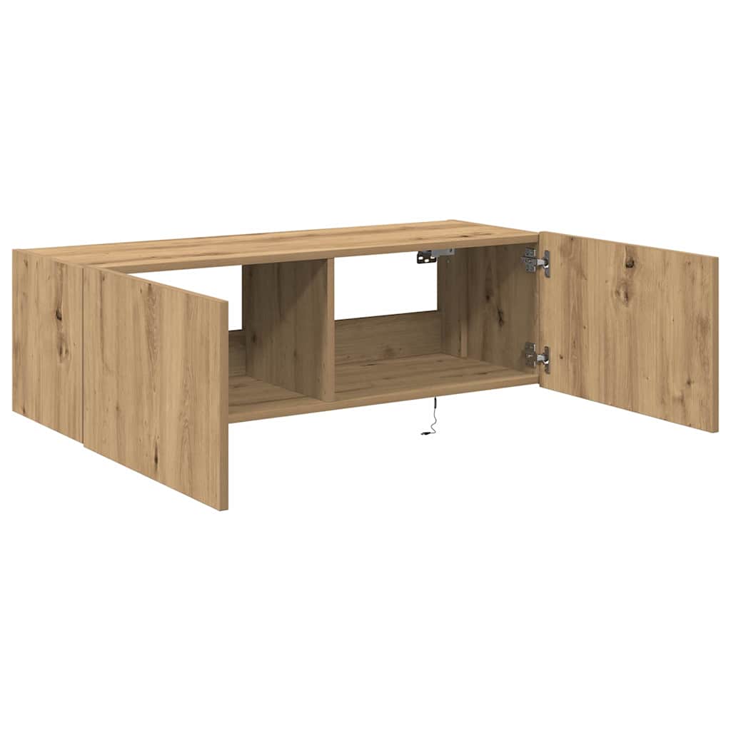 TV-Møbel Artisan Eik TV Veggskap med LED-lamper 100x35x31 cm