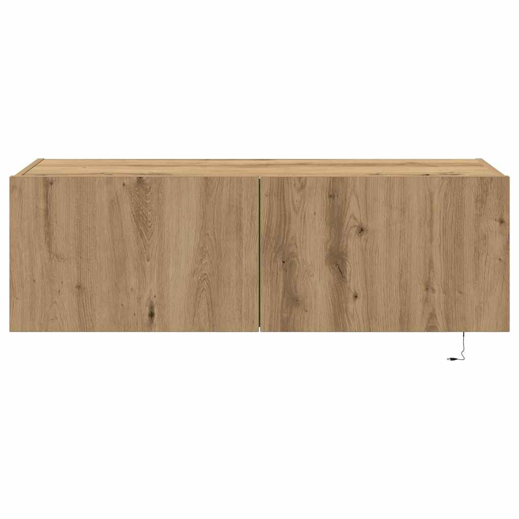 TV-Møbel Artisan Eik TV Veggskap med LED-lamper 100x35x31 cm