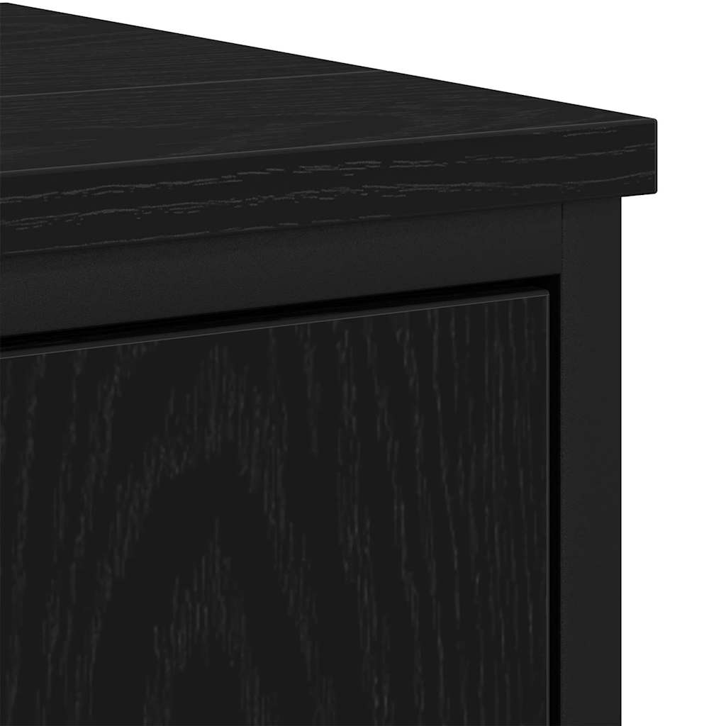 Baderomservantskap Svart Eik 80x30x60 cm Konstruert Tre