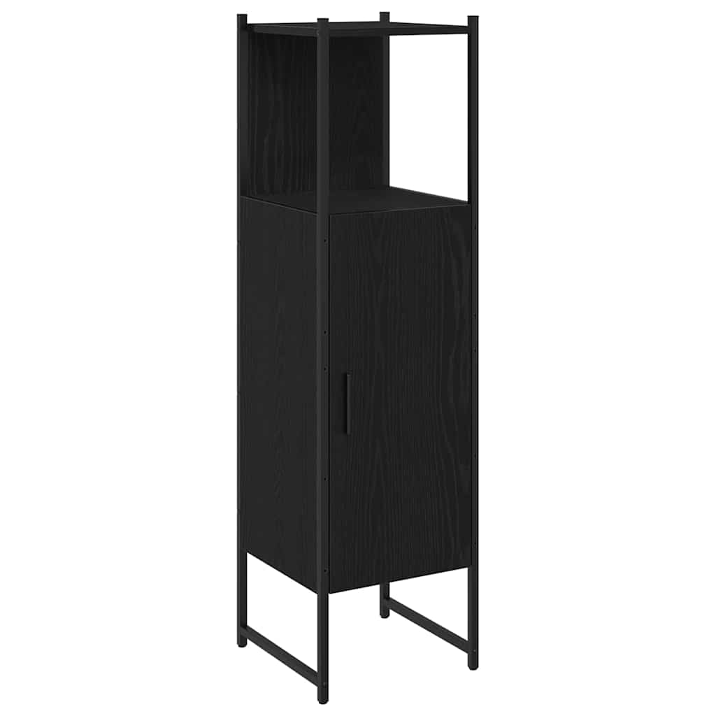 Baderomsskap Svart Eik 33x33x120,5 cm Konstruert Tre