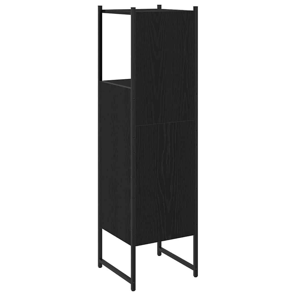 Baderomsskap Svart Eik 33x33x120,5 cm Konstruert Tre