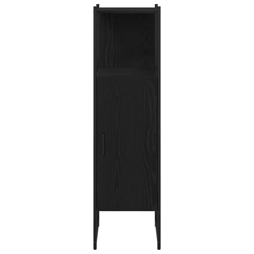 Baderomsskap Svart Eik 33x33x120,5 cm Konstruert Tre