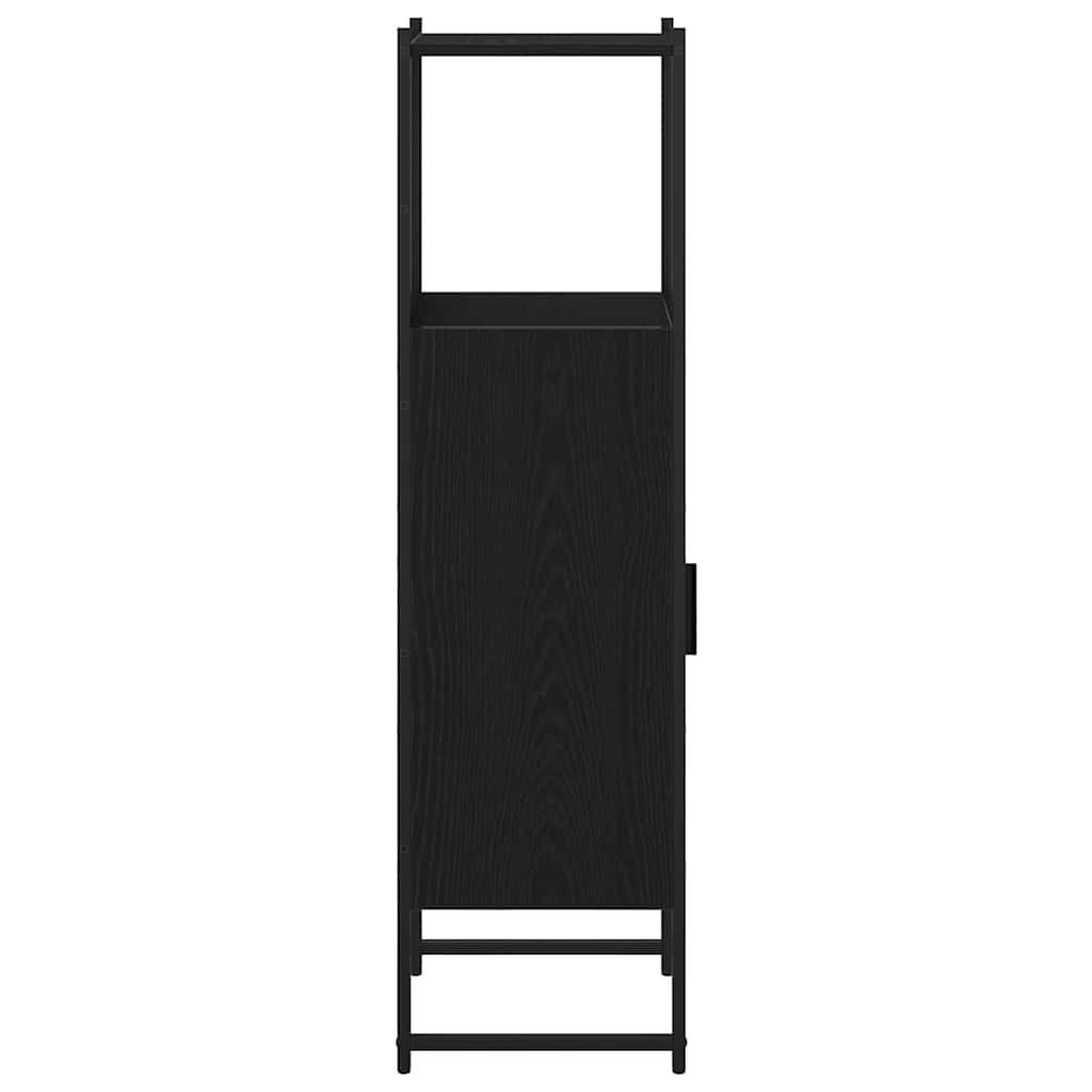 Baderomsskap Svart Eik 33x33x120,5 cm Konstruert Tre