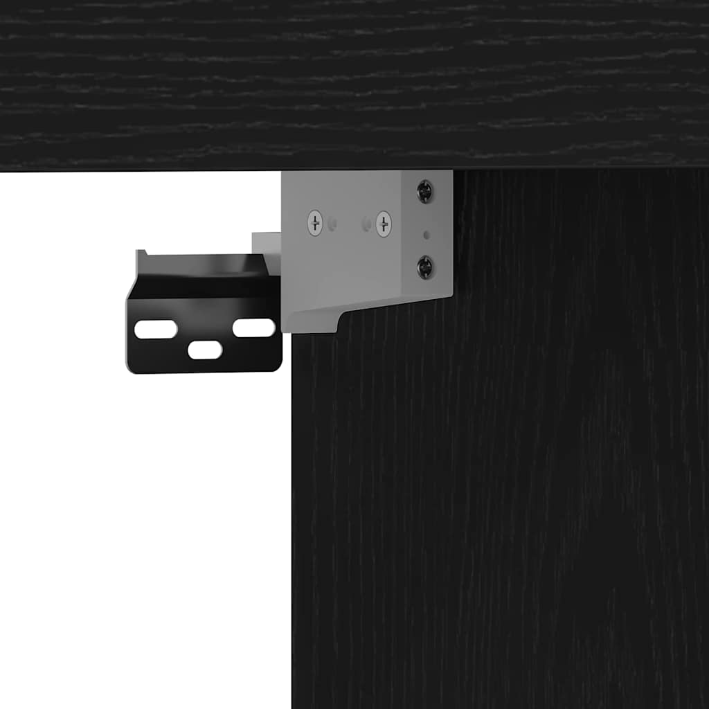 TV-Møbel Svart Eik TV-stativ Veggmontert 152x22x113 cm