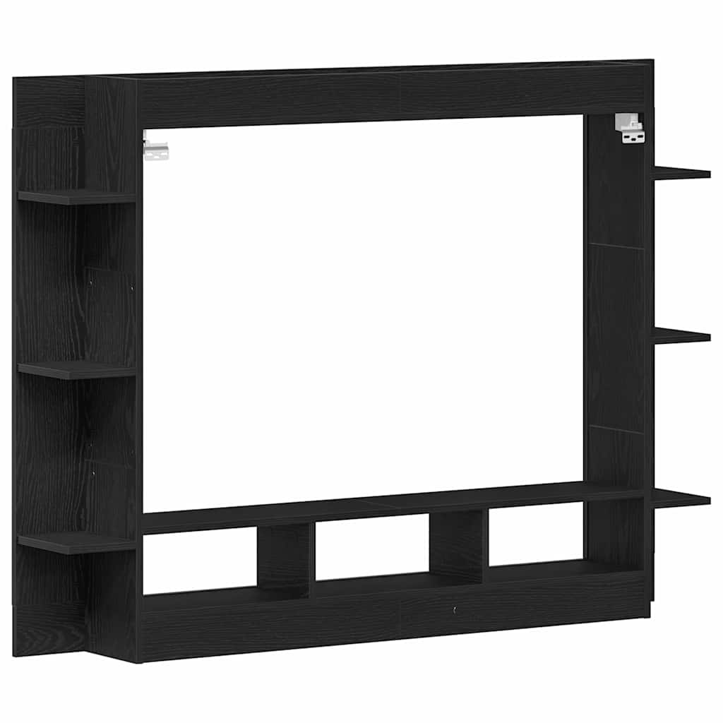 TV-Møbel Svart Eik TV-stativ Veggmontert 152x22x113 cm