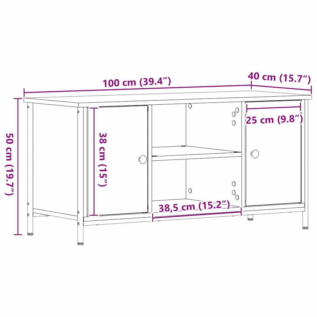 TV-Møbel Artisan Eik TV-benk i håndverkskvalitet Eiketre 100x40x50 cm