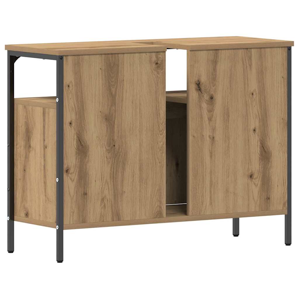 Baderomsskap i kunstig eik 80x30x60 cm