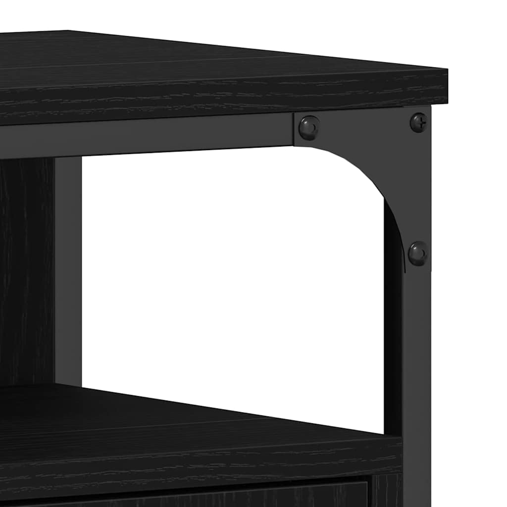 Baderomsvask Cabinet Svart Eik 80x30x60 cm Konstruert Tre