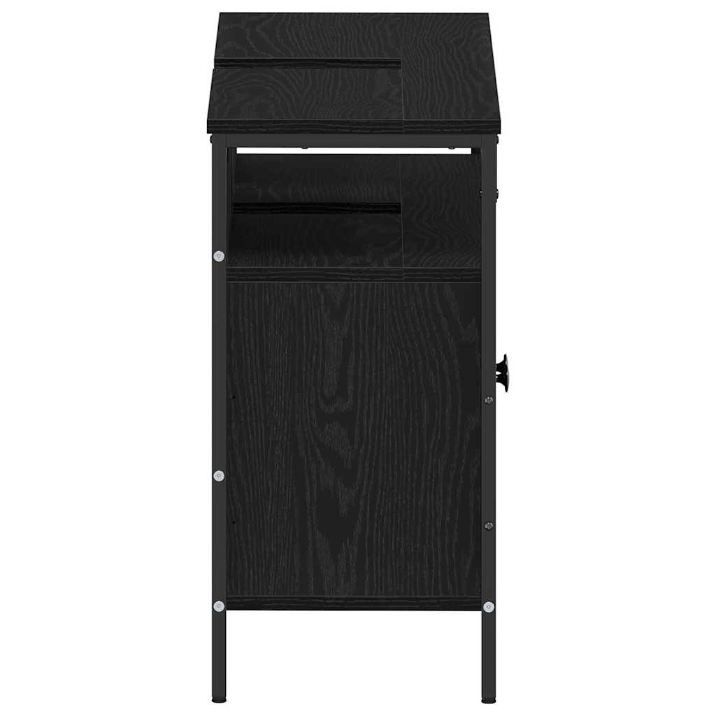Baderomsvask Cabinet Svart Eik 80x30x60 cm Konstruert Tre