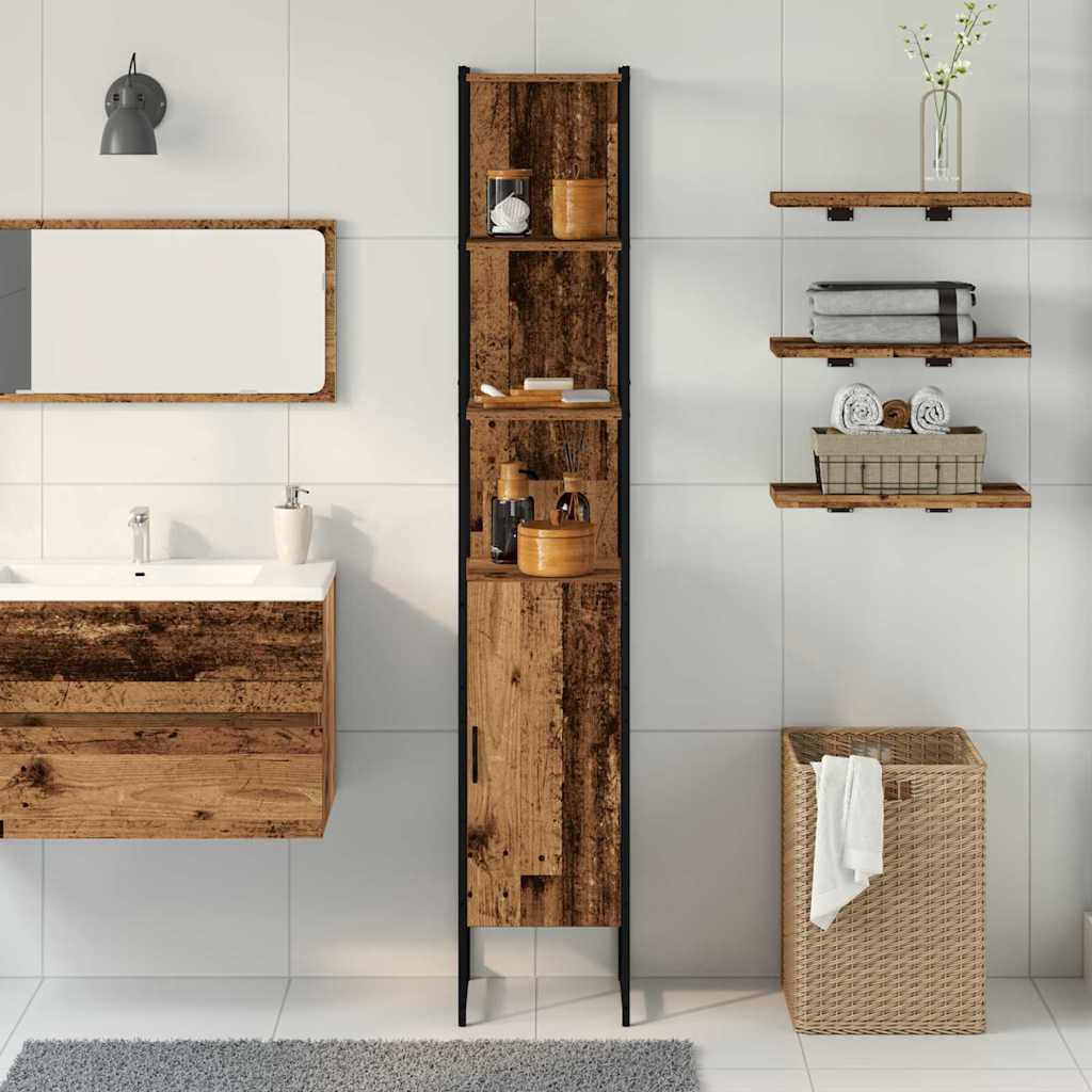 Badekabinet Gammelt Tre 33x33x185,5 cm Teknisk Tre