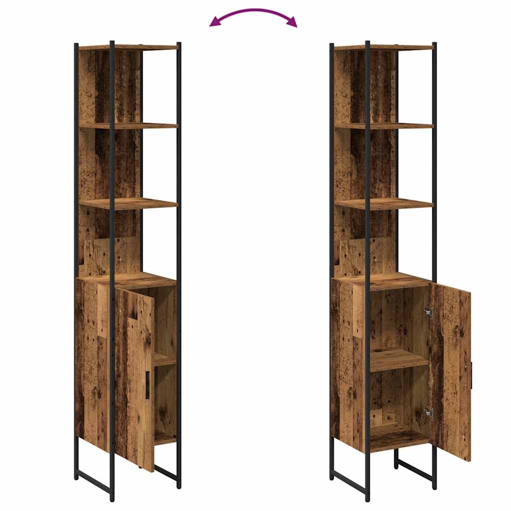 Badekabinet Gammelt Tre 33x33x185,5 cm Teknisk Tre