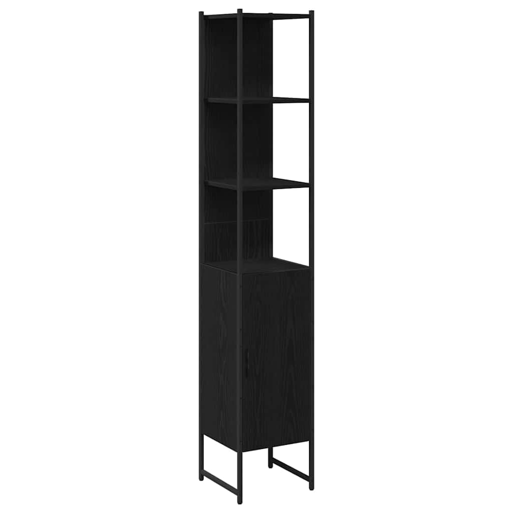 Baderomsskap Svart Eik 33x33x185,5 cm