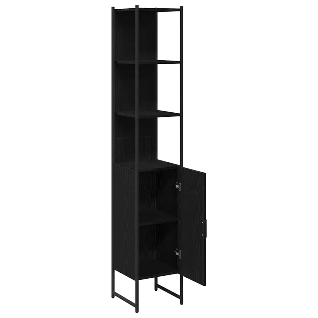 Baderomsskap Svart Eik 33x33x185,5 cm
