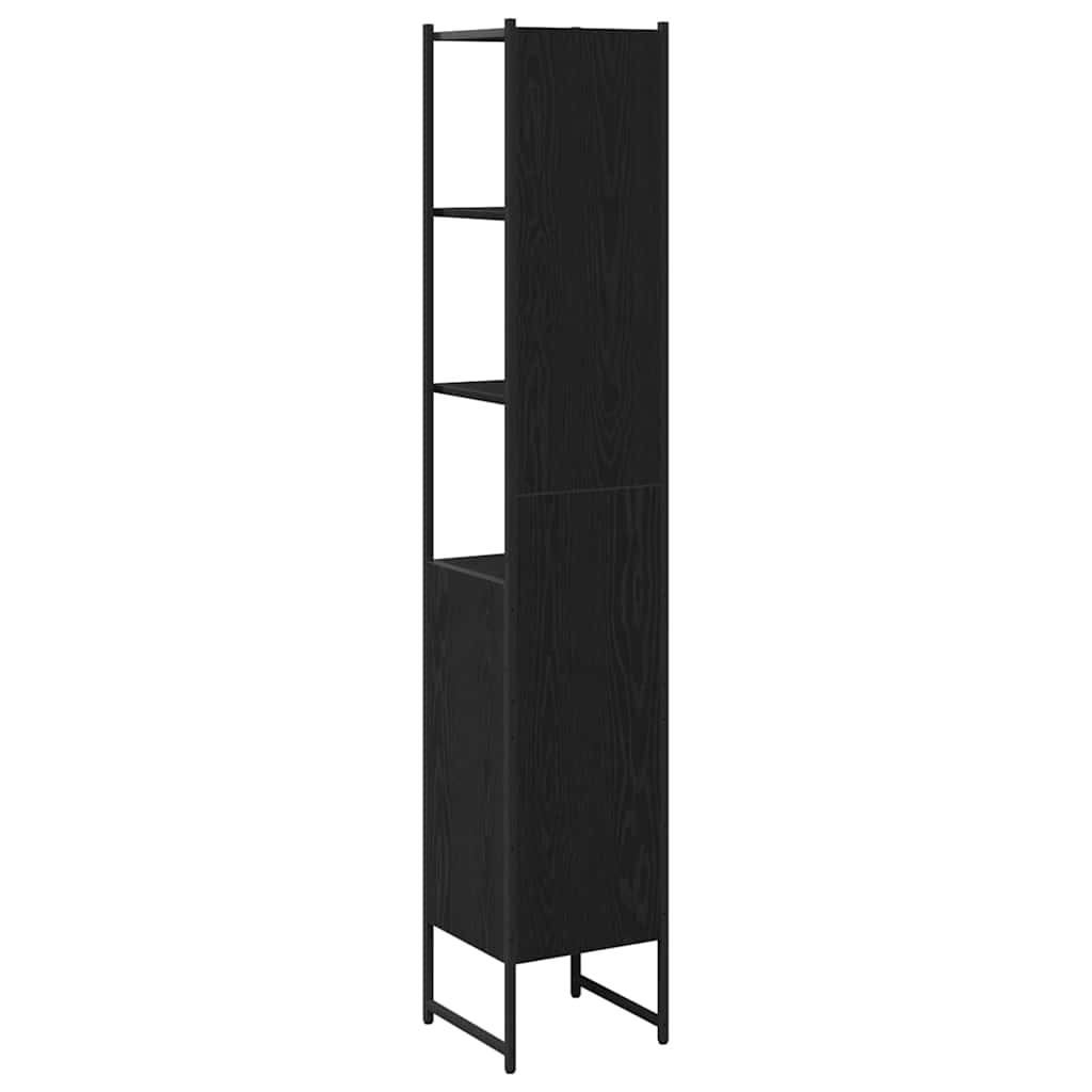 Baderomsskap Svart Eik 33x33x185,5 cm