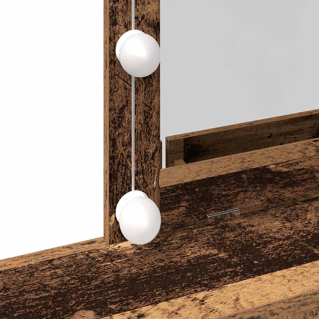 Sminkebord Gammelt Tre Speil LED