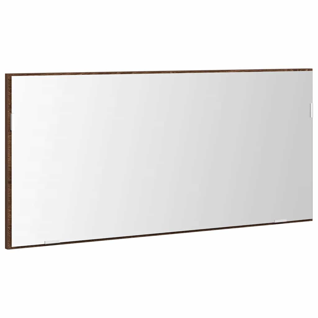 Baderom Speilskap med LED Lys Brun Eik 80x37 cm