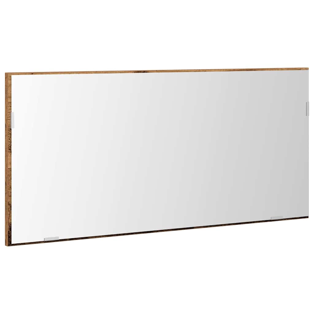 Badspeilskap med LED-lys Gammelt tre 80x37 cm