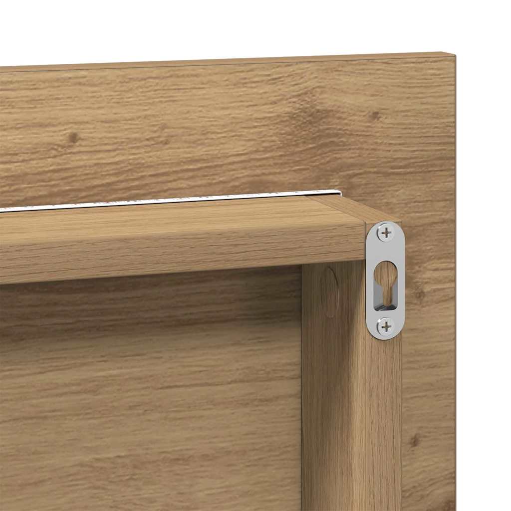Baderomsspeilskap med LED Lys Eik 80x37 cm