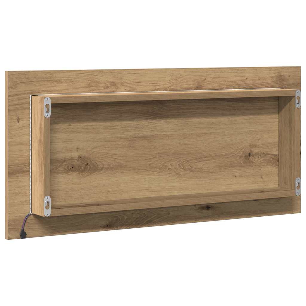 Baderomsspeilskap med LED Lys Eik 80x37 cm