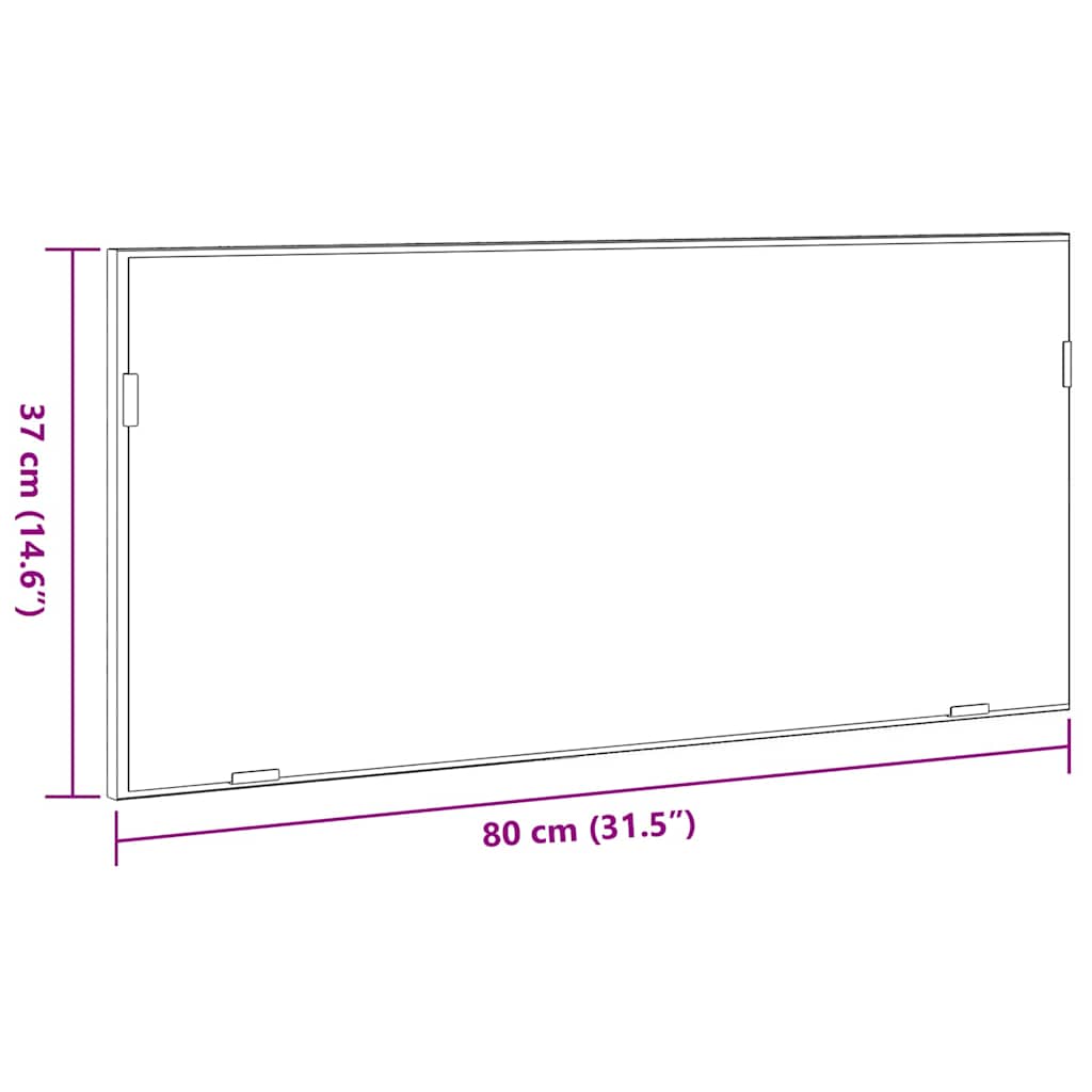 Baderomsspeilskap med LED Lys Eik 80x37 cm