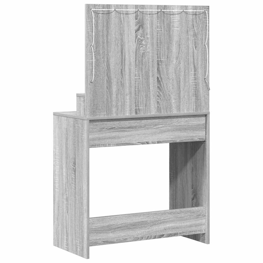 Sminkebord Sonoma Grå LED 79x41x135 cm