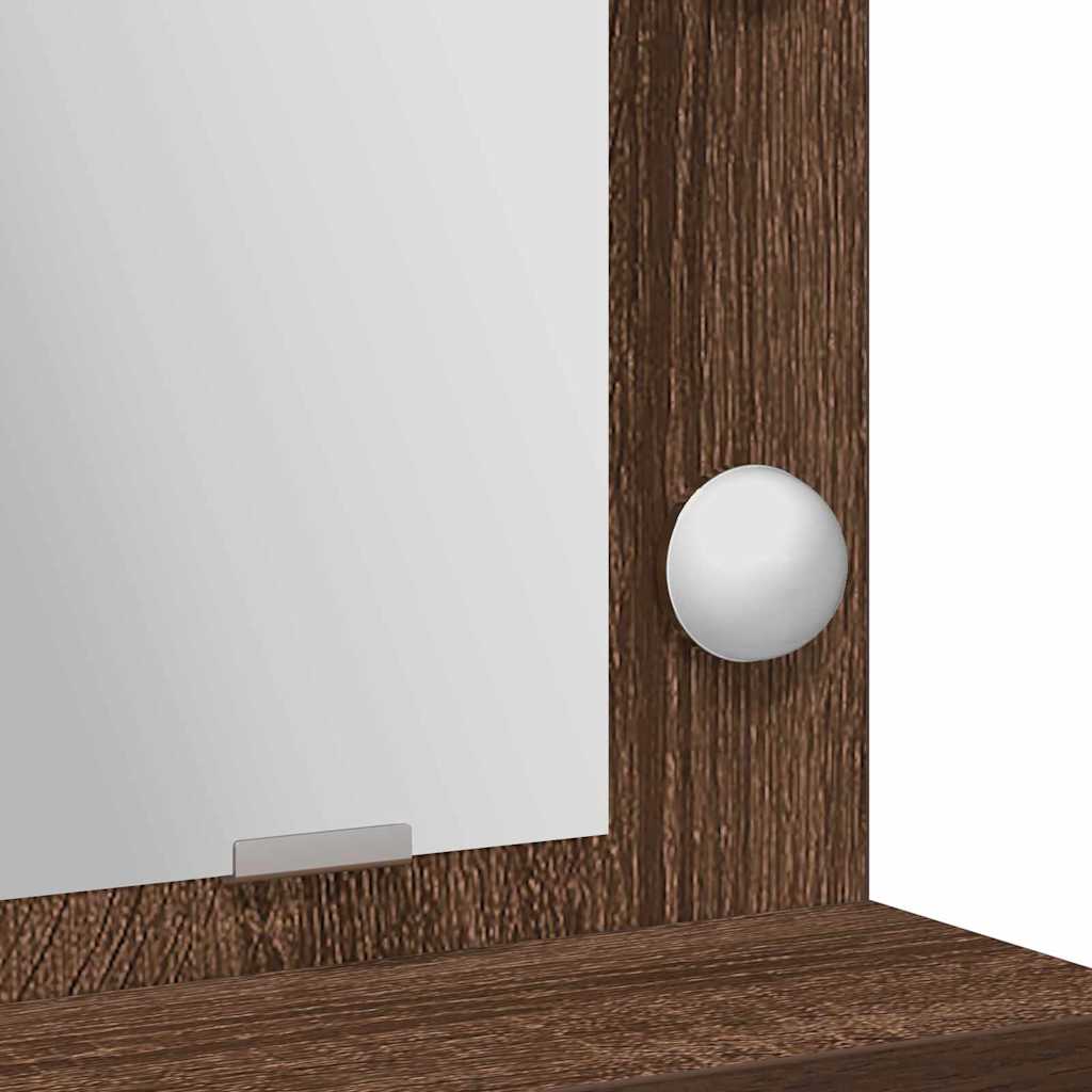 Sminkebord Brun Eik LED 50x41x135 cm