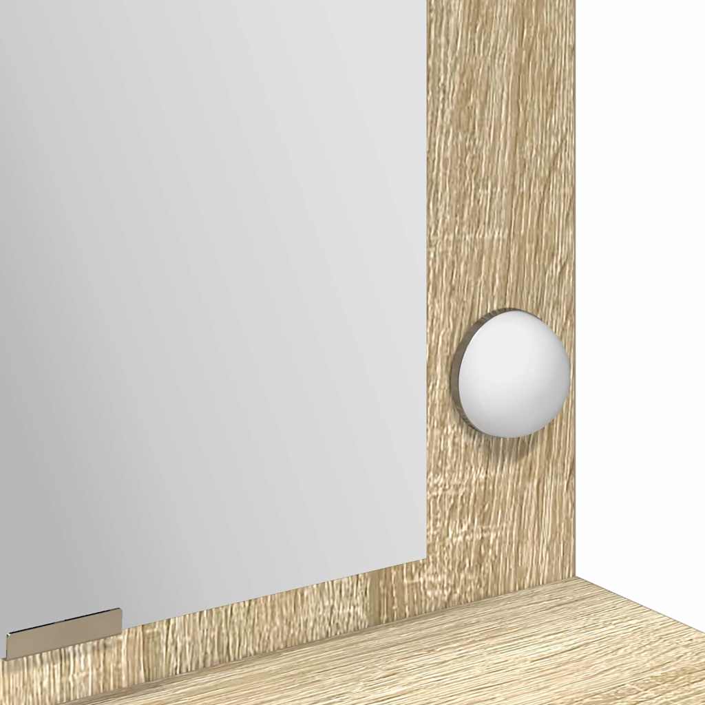 Smykkebord med LED-lys i Sonoma Eik, 100x41x135 cm
