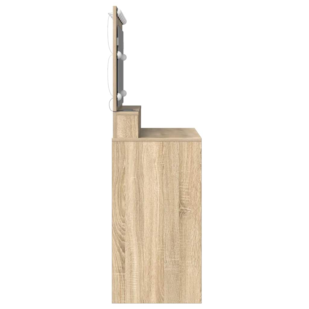 Smykkebord med LED-lys i Sonoma Eik, 100x41x135 cm