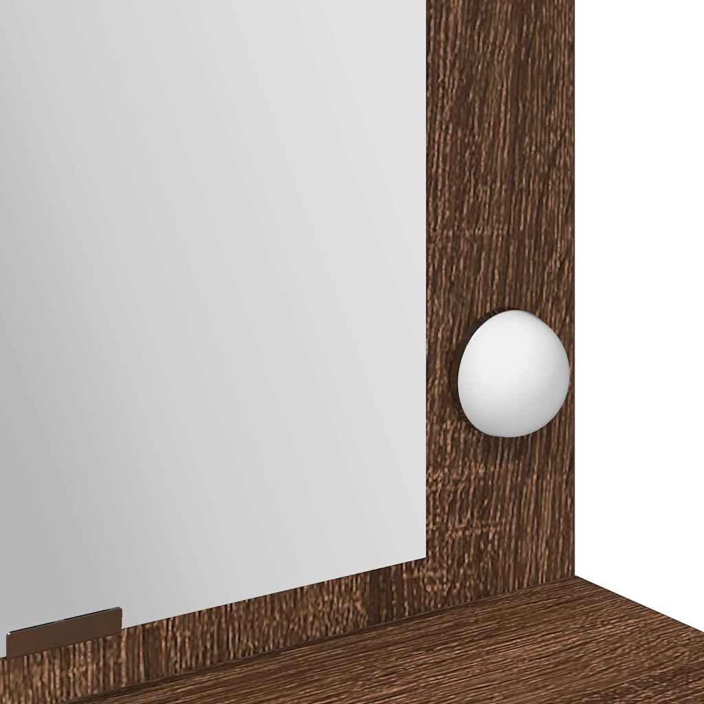 Sminkebord Brun Eik LED 100x41x135 cm