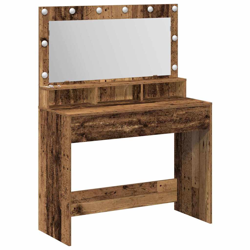 Sminkebord Gammelt Tre LED 100x41x135 cm