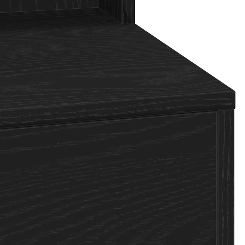 Smykkebord med LED-lamper - Svart Eik 79x41x135 cm