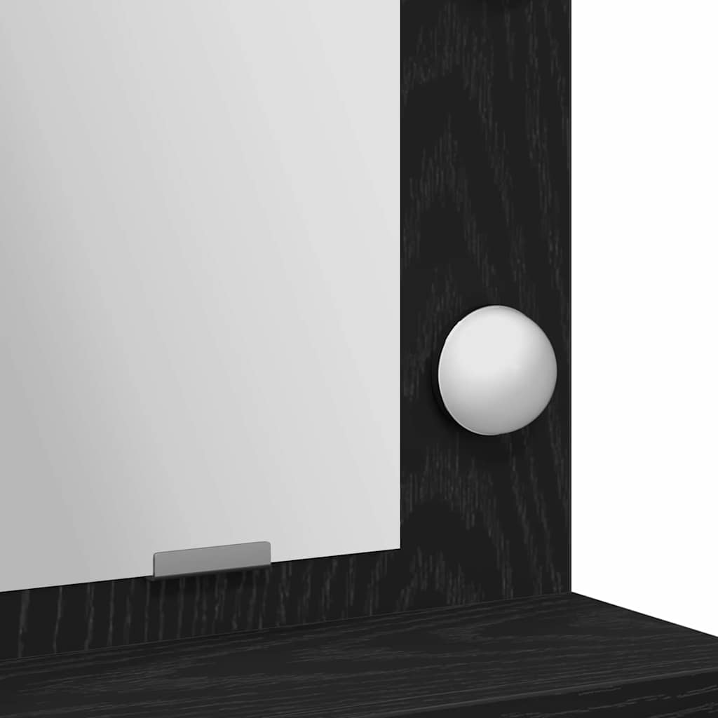 Smykkebord med LED-lamper - Svart Eik 79x41x135 cm