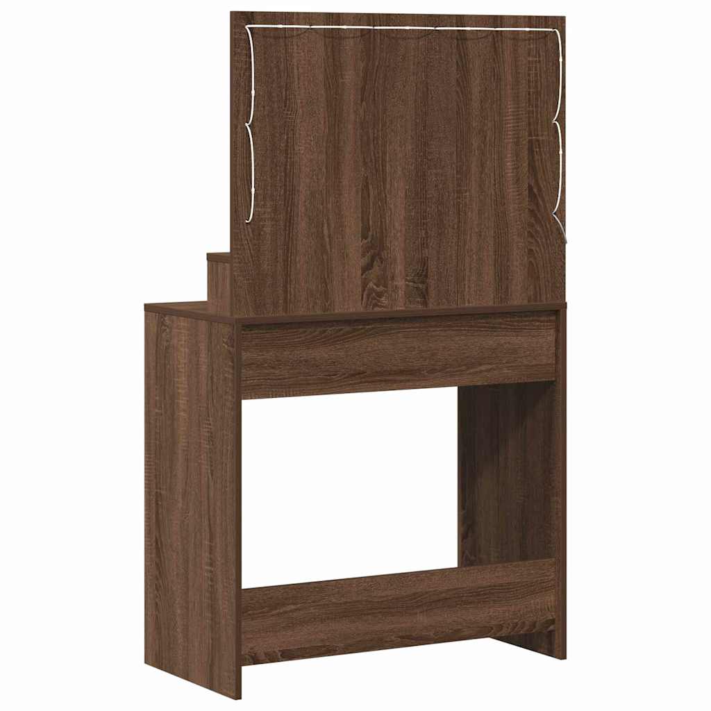 Sminkebord Brun Eik LED 79x41x135 cm