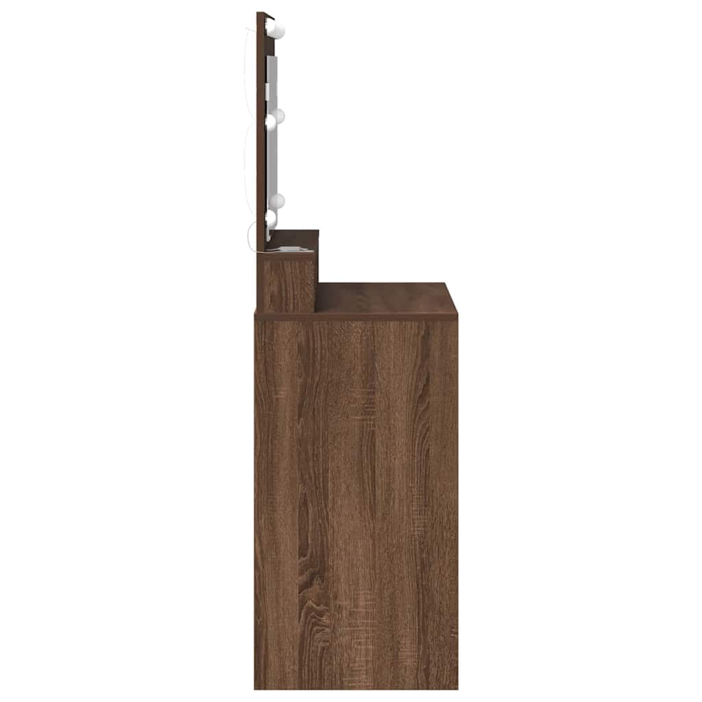 Sminkebord Brun Eik LED 79x41x135 cm