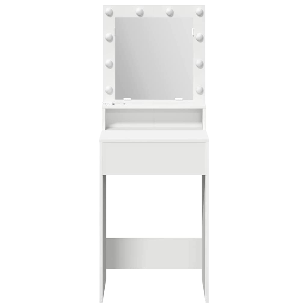 Sminkebord Hvit LED 50x41x135 cm