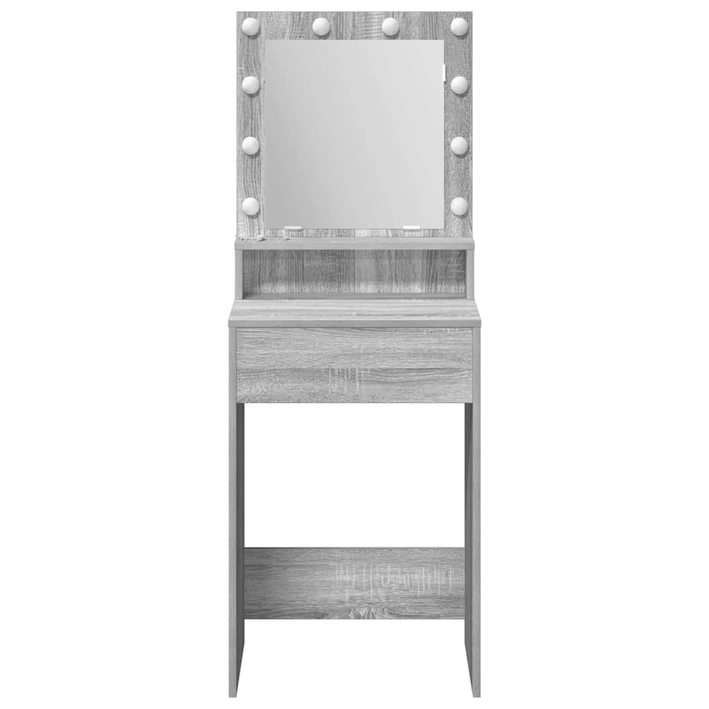 Sminkebord Sonoma Grå LED 50x41x135 cm