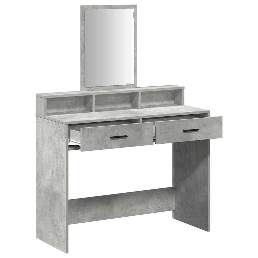 Sminkebord Betonggrå skuffer 100x41x140 cm