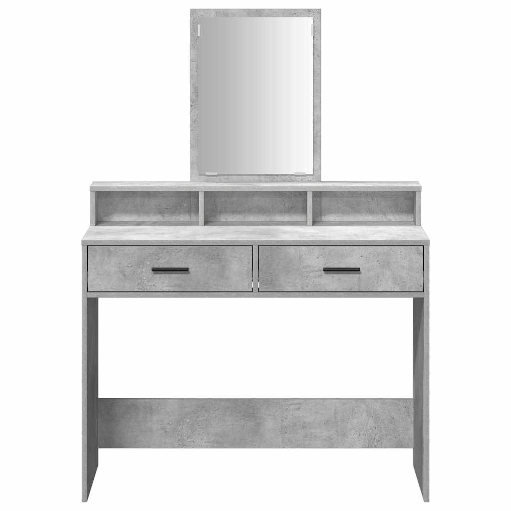 Sminkebord Betonggrå skuffer 100x41x140 cm