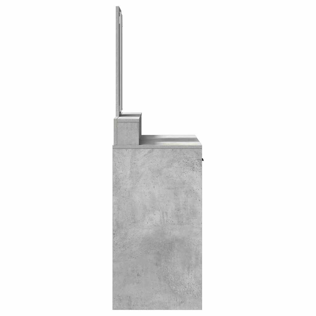 Sminkebord Betonggrå skuffer 100x41x140 cm