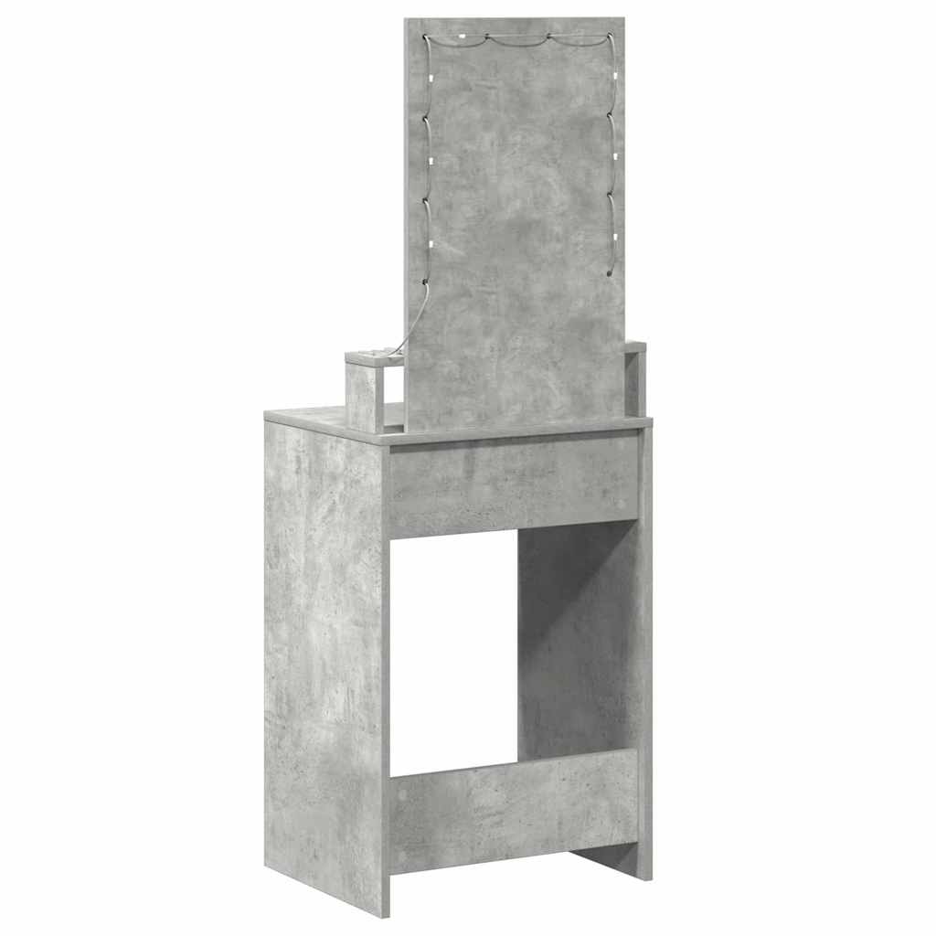 Sminkebord Betonggrå LED 50x41x140 cm