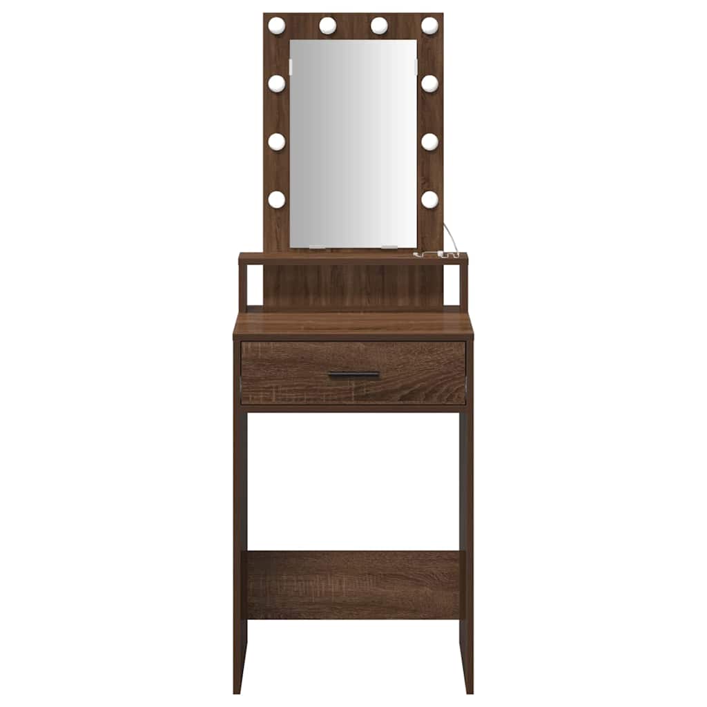 Sminkebord Brun Eik LED 50x41x140 cm